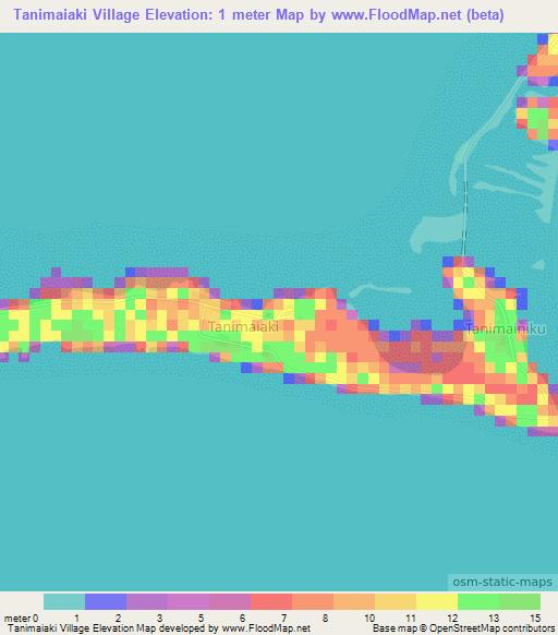 Tanimaiaki Village,Kiribati Elevation Map