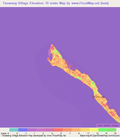 Tanaeang Village,Kiribati Elevation Map