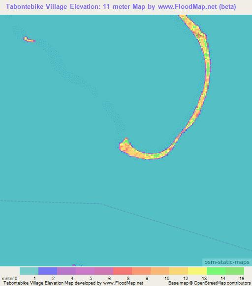 Tabontebike Village,Kiribati Elevation Map