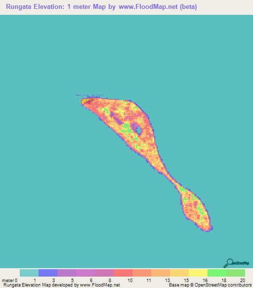 Rungata,Kiribati Elevation Map