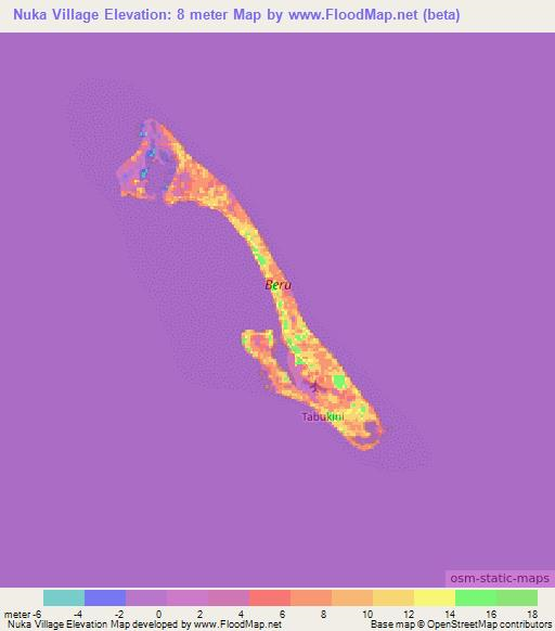 Nuka Village,Kiribati Elevation Map