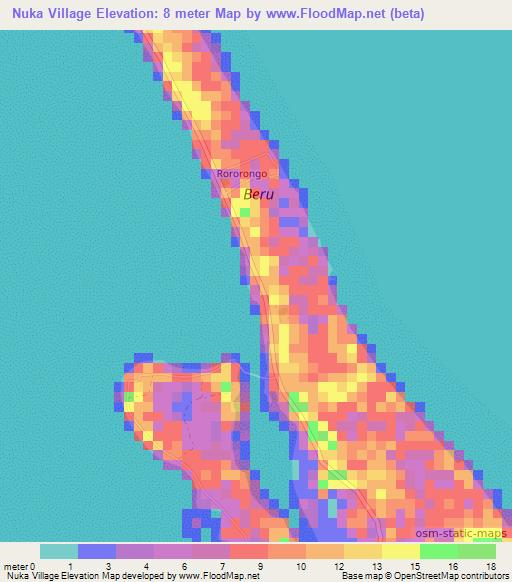 Nuka Village,Kiribati Elevation Map
