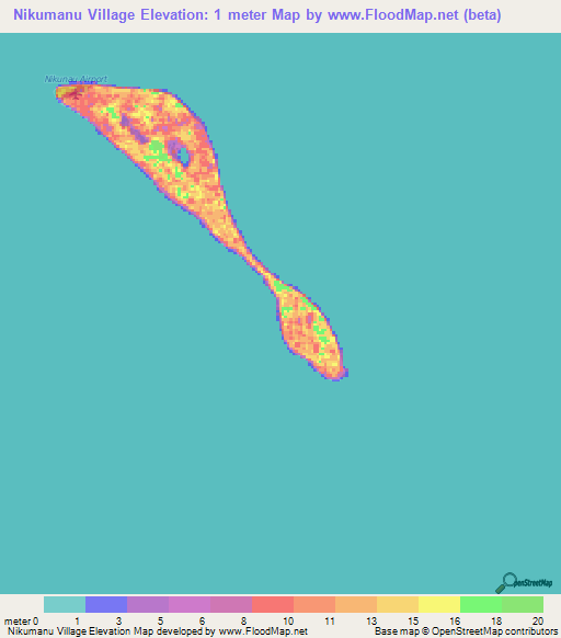 Nikumanu Village,Kiribati Elevation Map