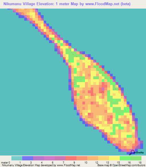 Nikumanu Village,Kiribati Elevation Map