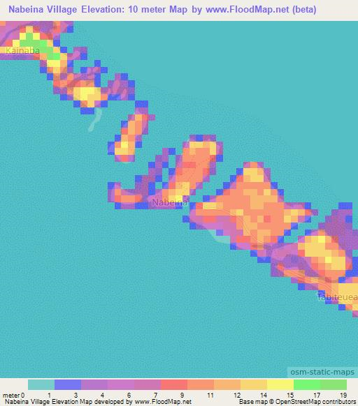 Nabeina Village,Kiribati Elevation Map
