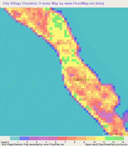 Eita Village,Kiribati Elevation Map