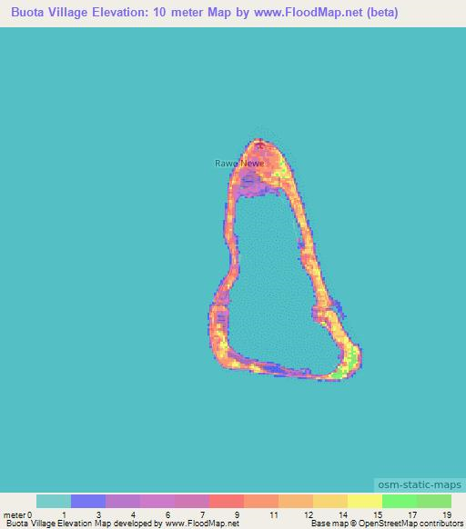 Buota Village,Kiribati Elevation Map