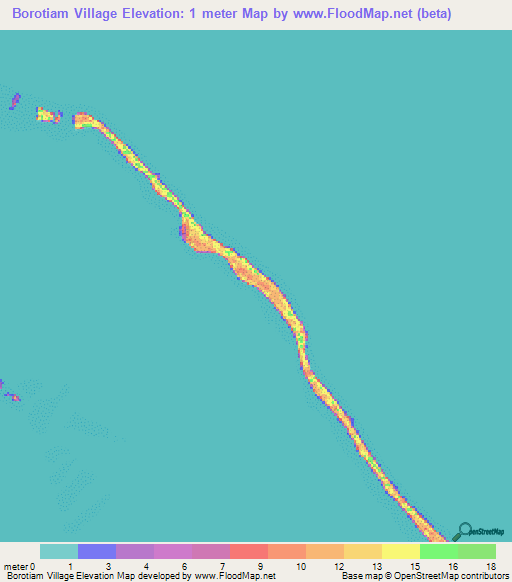 Borotiam Village,Kiribati Elevation Map