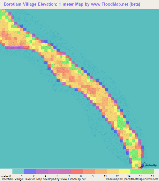 Borotiam Village,Kiribati Elevation Map