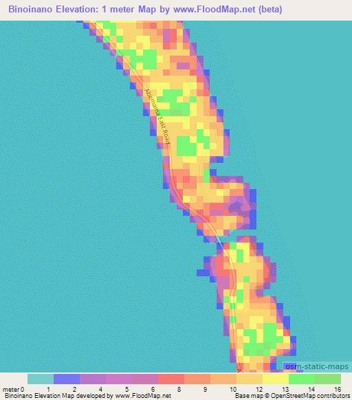 Binoinano,Kiribati Elevation Map