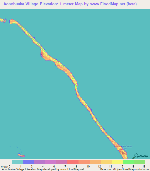 Aonobuaka Village,Kiribati Elevation Map