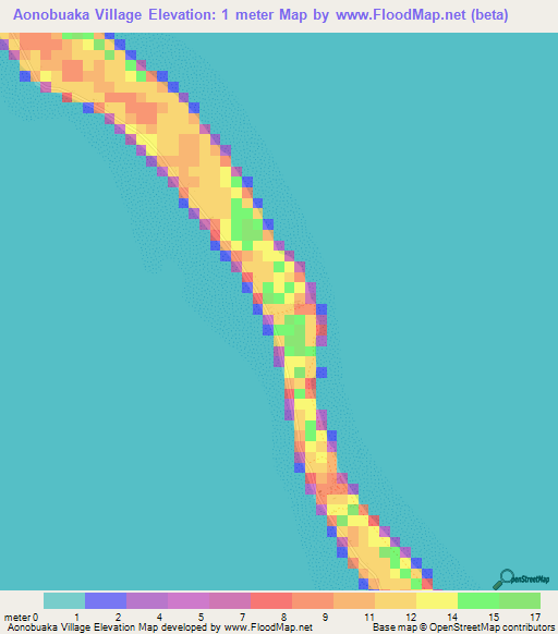 Aonobuaka Village,Kiribati Elevation Map