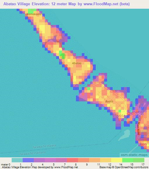 Abatao Village,Kiribati Elevation Map