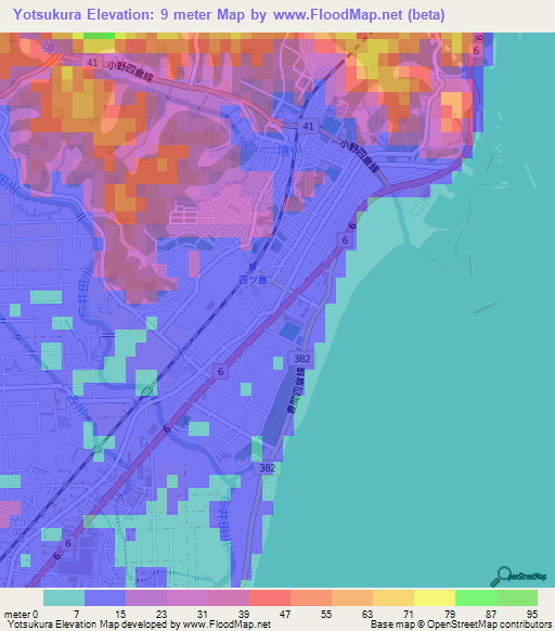 Yotsukura,Japan Elevation Map