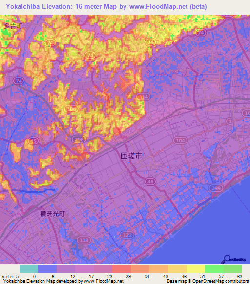 Yokaichiba,Japan Elevation Map