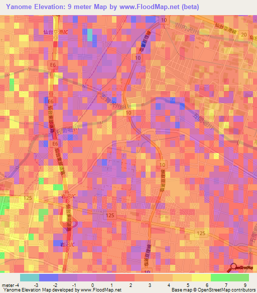 Yanome,Japan Elevation Map