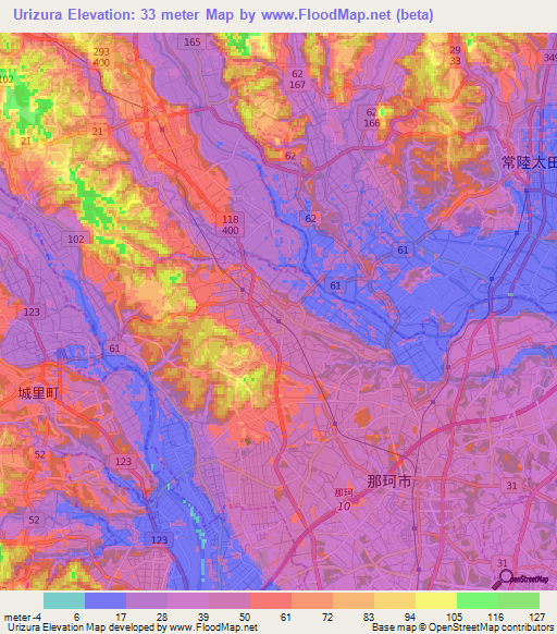 Urizura,Japan Elevation Map