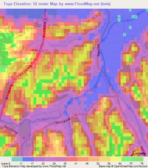 Toya,Japan Elevation Map