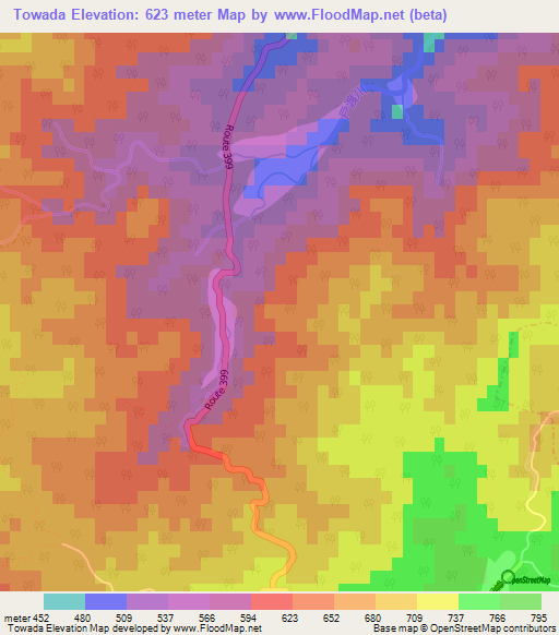 Towada,Japan Elevation Map