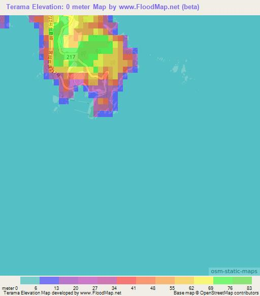 Terama,Japan Elevation Map