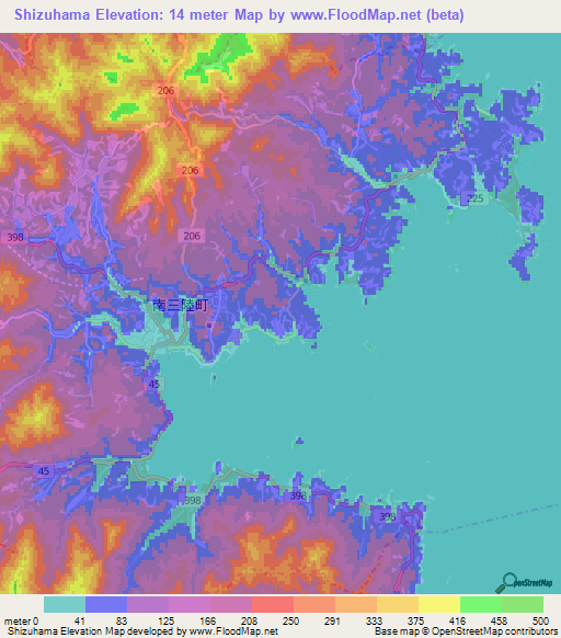 Shizuhama,Japan Elevation Map