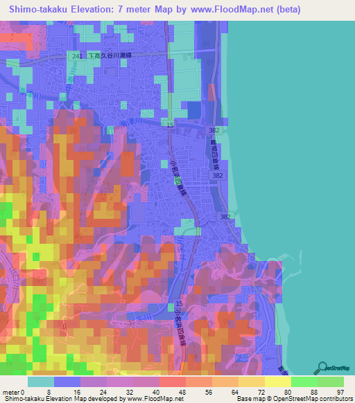 Shimo-takaku,Japan Elevation Map