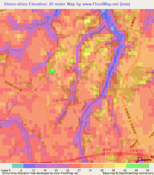Shimo-shizu,Japan Elevation Map