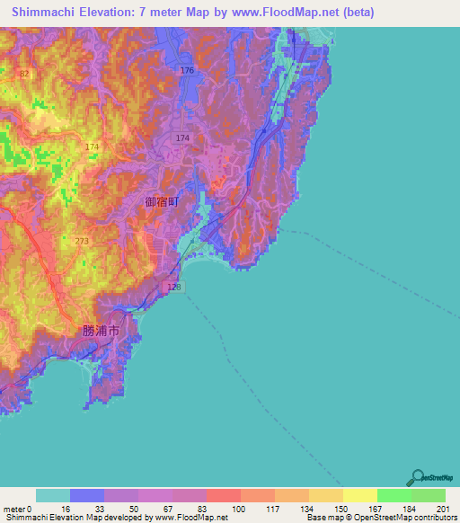 Shimmachi,Japan Elevation Map