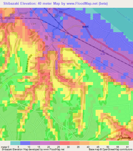 Shibazaki,Japan Elevation Map