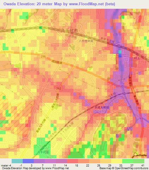 Owada,Japan Elevation Map