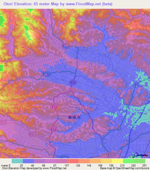 Otori,Japan Elevation Map