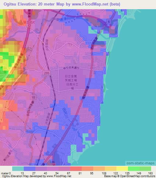 Ogitsu,Japan Elevation Map
