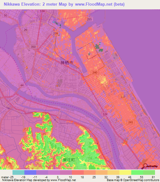 Nikkawa,Japan Elevation Map
