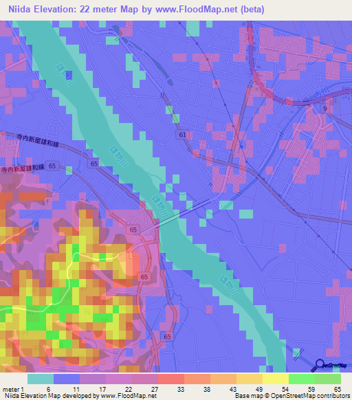 Niida,Japan Elevation Map