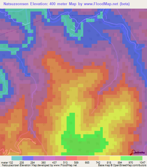 Natsuzeonsen,Japan Elevation Map