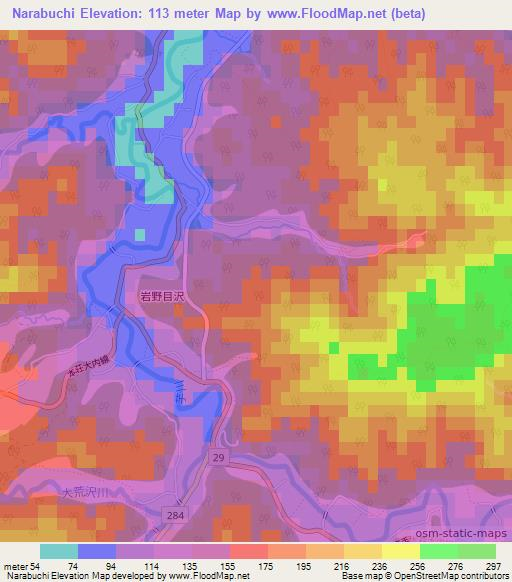 Narabuchi,Japan Elevation Map