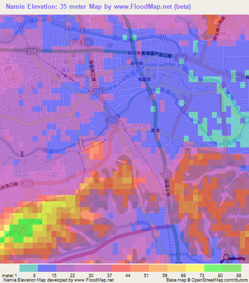 Namie,Japan Elevation Map