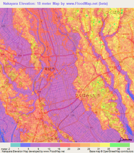 Nakayara,Japan Elevation Map