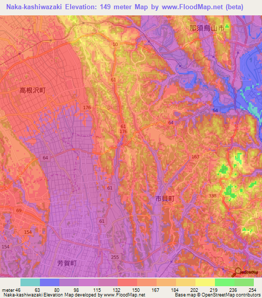 Naka-kashiwazaki,Japan Elevation Map