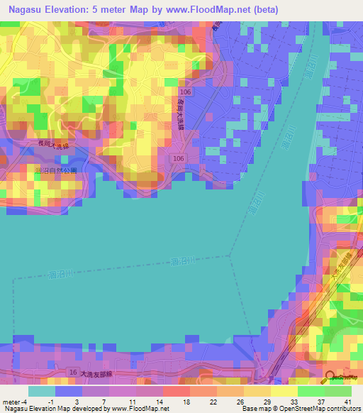 Nagasu,Japan Elevation Map