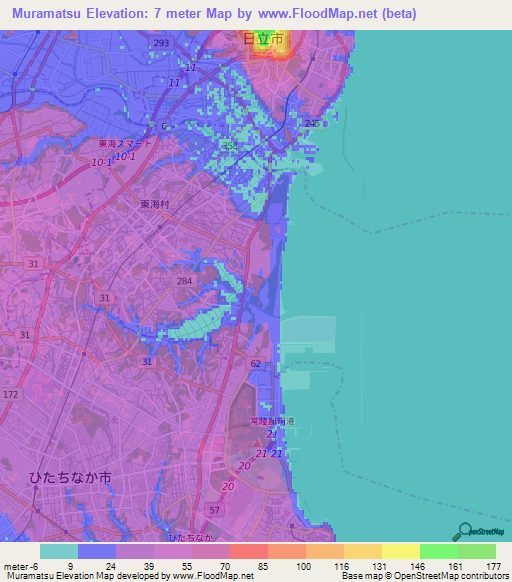 Muramatsu,Japan Elevation Map