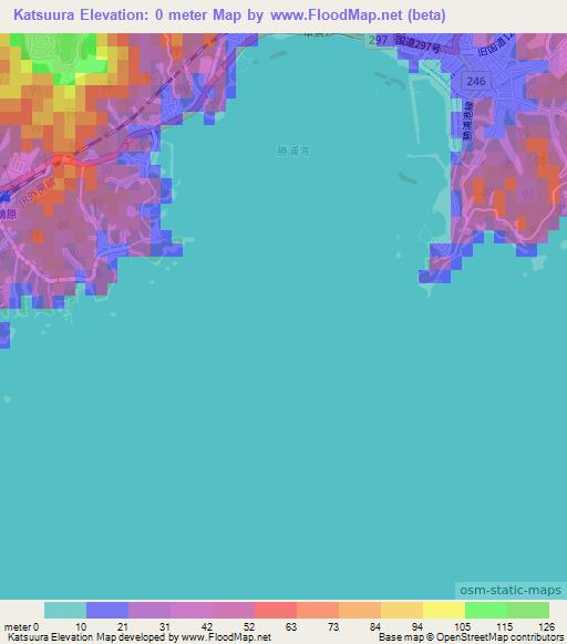 Katsuura,Japan Elevation Map