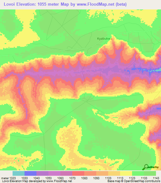 Lovoi,Congo (Kinshasa) Elevation Map