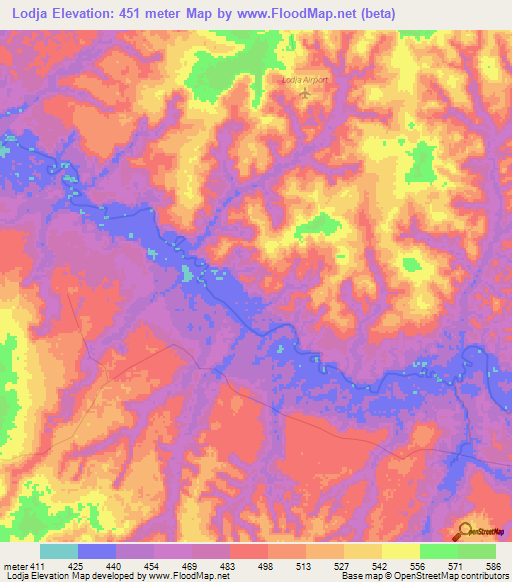Lodja,Congo (Kinshasa) Elevation Map