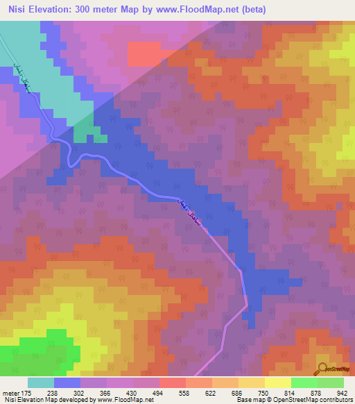 Nisi,Iran Elevation Map