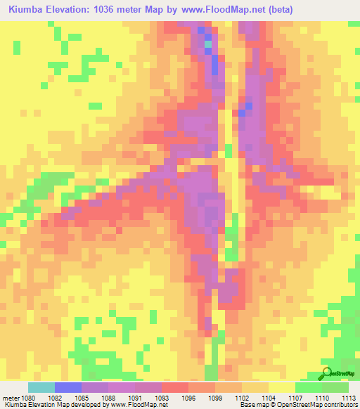 Kiumba,Congo (Kinshasa) Elevation Map
