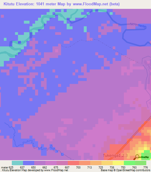 Kitutu,Congo (Kinshasa) Elevation Map