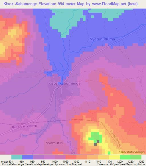 Kisozi-Kabumenge,Congo (Kinshasa) Elevation Map