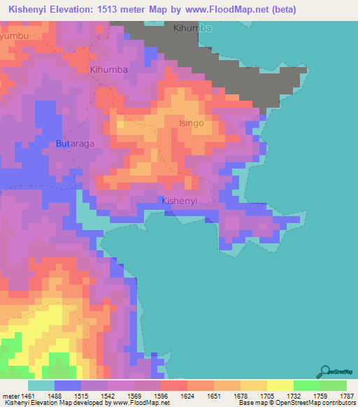 Kishenyi,Congo (Kinshasa) Elevation Map