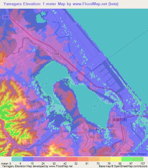 Yamagaru,Japan Elevation Map